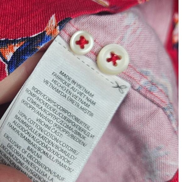Ralph Lauren L Classic Fit Red Button Up Short Sleeve Hawaiian Fish Swordfish - Picture 3 of 4